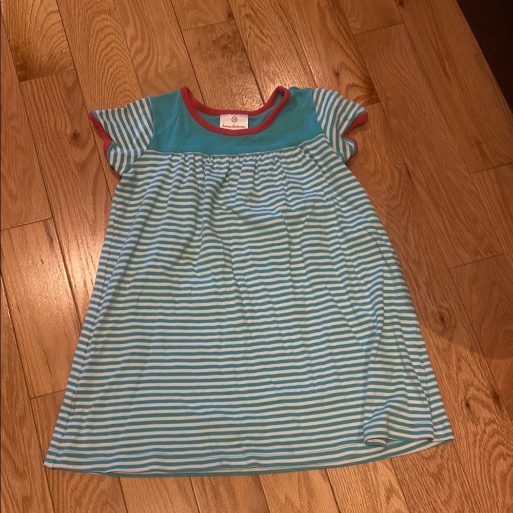 Hanna Andersson Striped Blue and White Dress